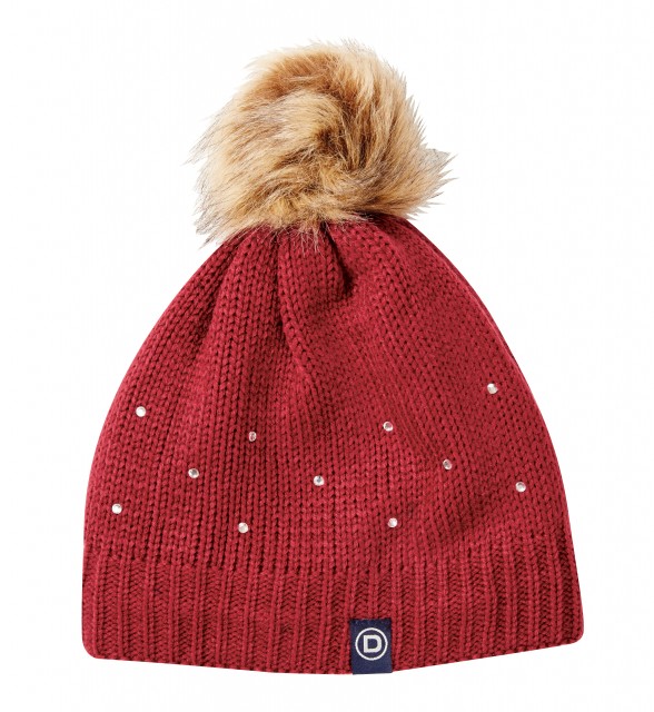 Dublin Ladies Sparkle Bobble Beanie (Deep Crimson Red)