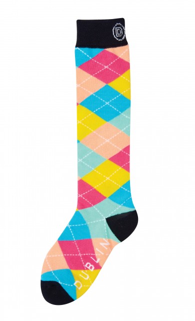 Dublin Adults Argyle Single Pack Socks (Rainbow)