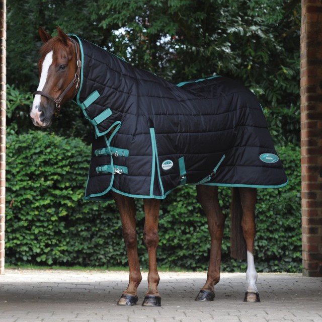 Weatherbeeta Green-Tec Stable Rug Combo 150g Med/Lite (Black/Bottle Green)