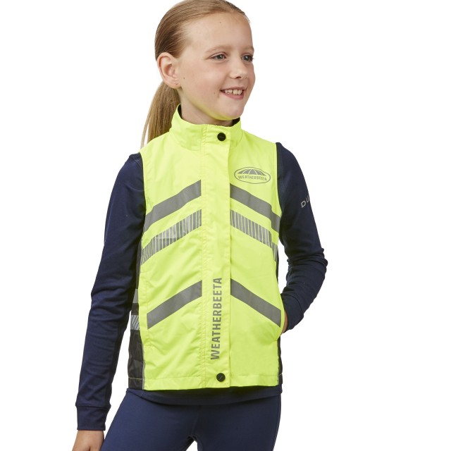 Weatherbeeta Childs Reflective Lightweight Waterproof Vest (Yellow)