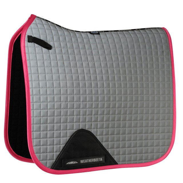 Weatherbeeta Reflective Prime Dressage Saddle Pad (Silver/Pink)