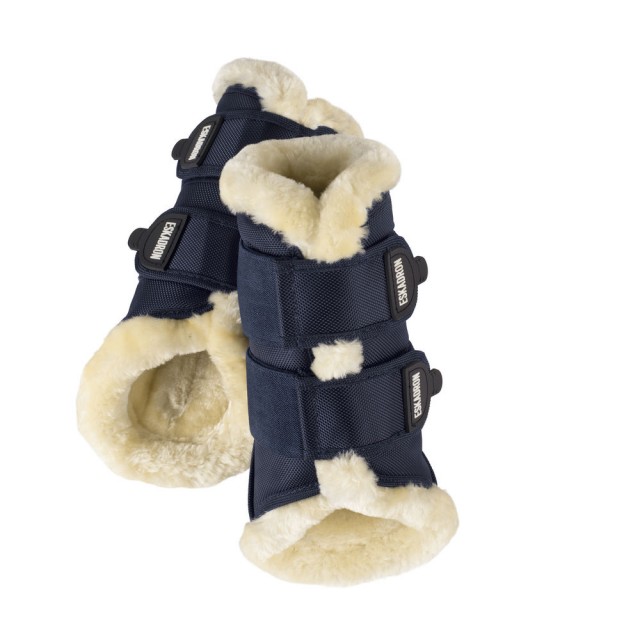 * Damaged Packaging * Eskadron Classic Faux Fur Brushing Boots (Navy)