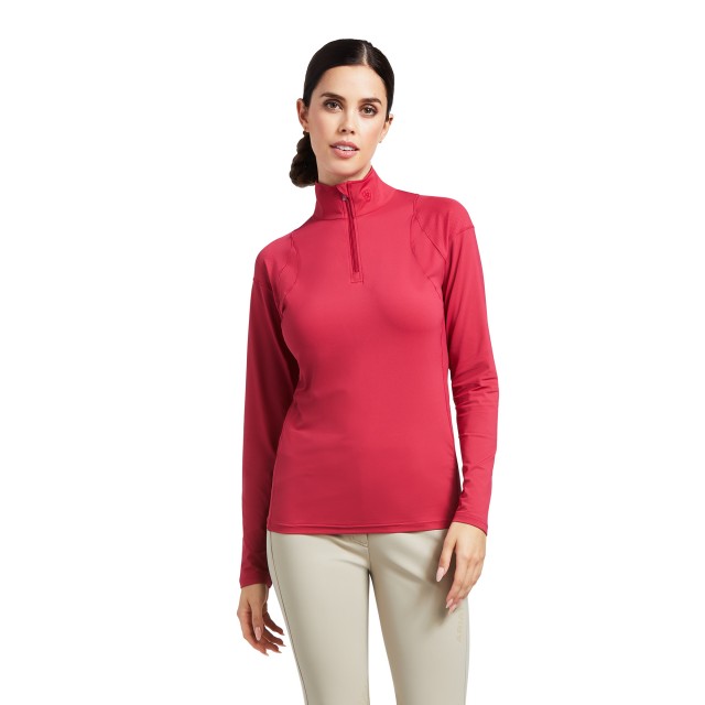 Ariat Women's Auburn 1/4 Zip Long Sleeve Baselayer (Red Bud)