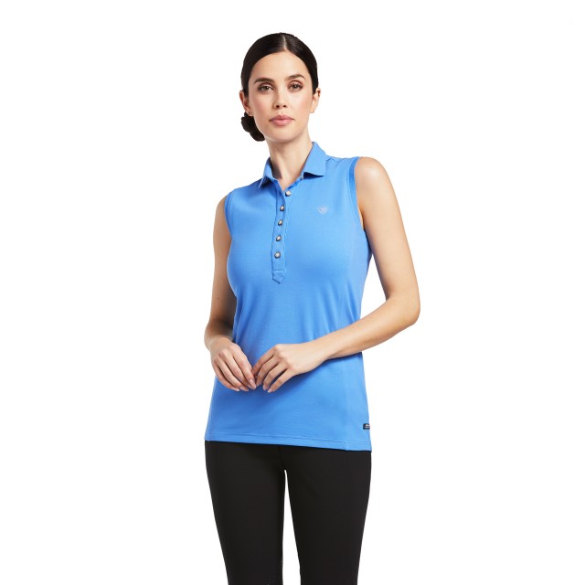 Ariat Women's Prix 2.0 Sleeveless Polo (Reykjavik Blue)