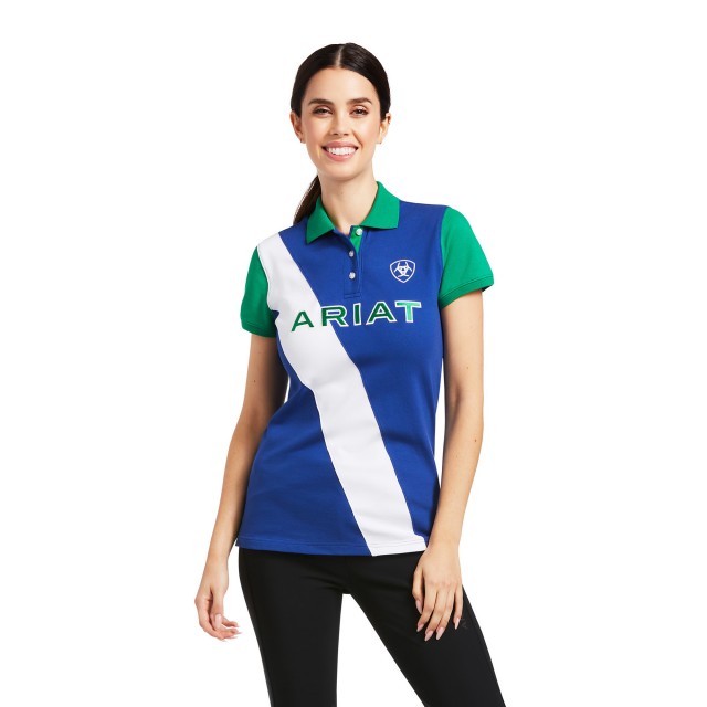 Ariat Women's Taryn Short Sleeve Polo (Blue/Pool Table)