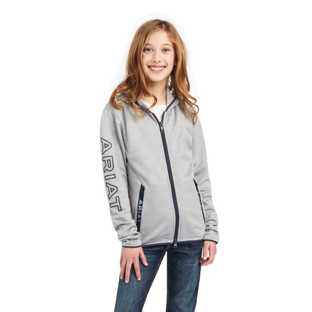 Ariat Youth's Byron Full Zip Hoodie (Heather Grey)