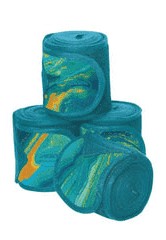 Weatherbeeta Marble Fleece Bandage 4 Pack (Blue/Orange Swirl Marble Print)