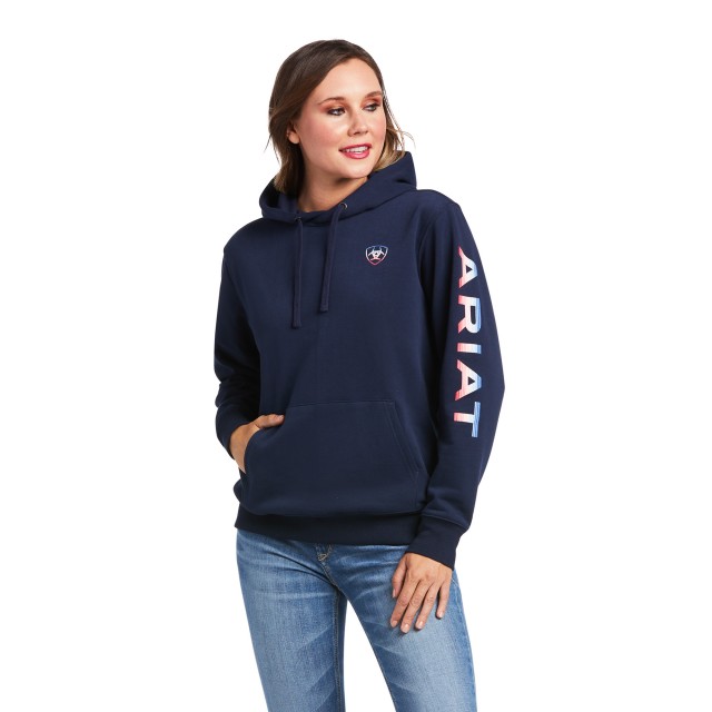 Ariat Women's Real Serape Logo Arm Sweatshirt (Navy)