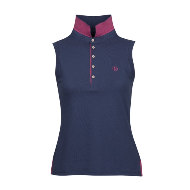 Dublin Ladies Sally Sleeveless Classic Pique Polo (Blueberry Navy)