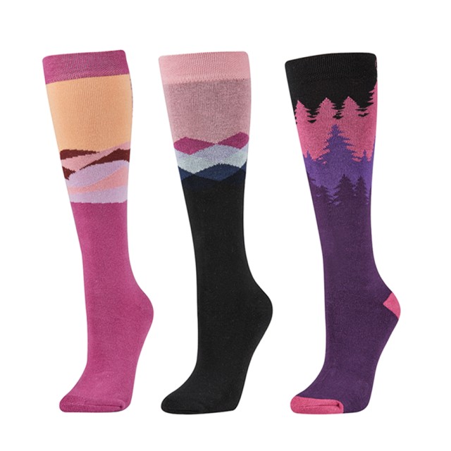 Dublin Adults 3 Pack Socks (Red Violet Sunset)