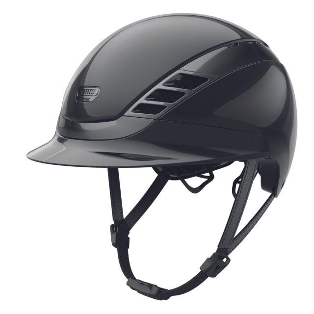 Abus x Pikeur AirLuxe Chrome Riding Hat (Shiny Black) * EX Tradestand Stock*