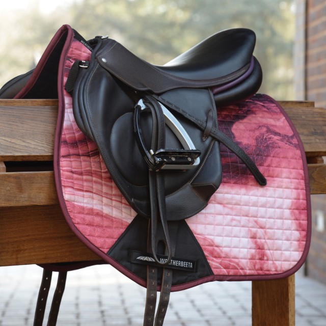 Weatherbeeta Prime Marble All Purpose Saddle Pad (Burgundy Swirl Marble Print)