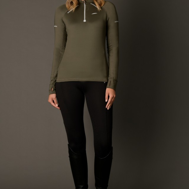 Weatherbeeta Ladies Victoria Premium Thermal Baselayer Top (Olive)