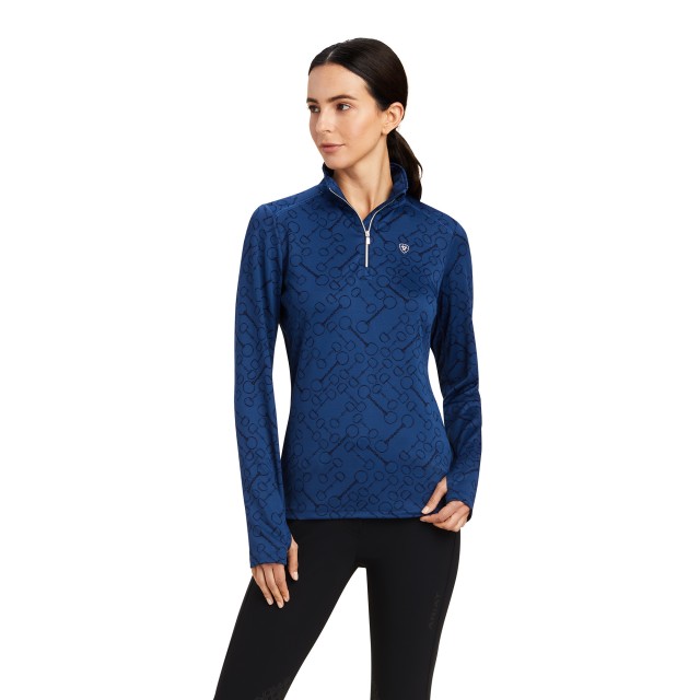 Ariat Womens Prophecy 1/4 Zip (Estate Blue Bit Jaquard)