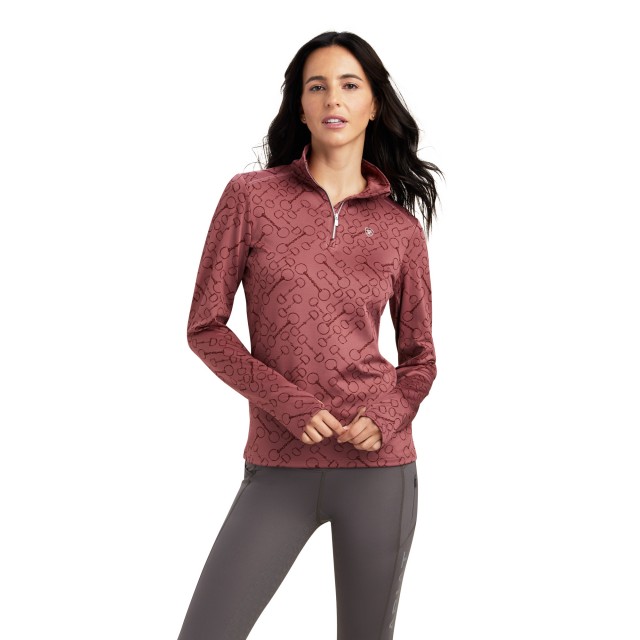 Ariat Womens Prophecy 1/4 Zip (Wild Ginger Bit Jaquard)