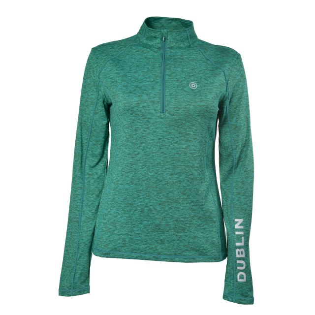 Dublin Ladies Erin 1/4 Zip Long Sleeve Top (Emerald)