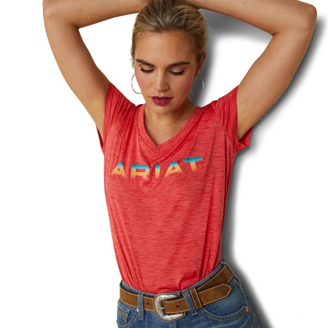 Ariat Womens Laguna Logo Top (Aura Orange)