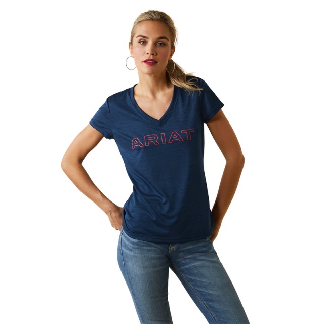 Ariat Womens Laguna Logo Top (Navy Eclipse)