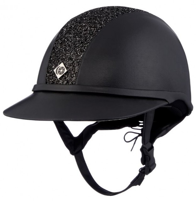 Charles Owen SP8 Plus Leather Look Helmet (Black Sparkly Centre)