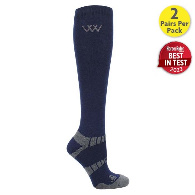 Woof Wear Long Bamboo Waffle Riding Sock (Navy)