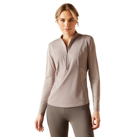 Ariat Womens Breathe 1/4 Zip Long Sleeve Baselayer (Zinc)