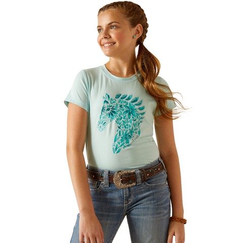 Ariat Youth Floral Mosaic Short Sleeve T-Shirt (Plume)