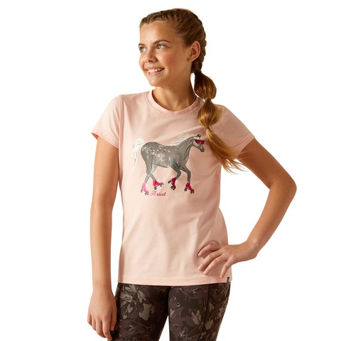 Ariat Youth Roller Pony Short Sleeve T-Shirt (Blushing Rose)