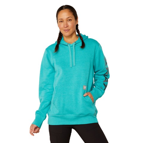 Ariat Womens Rebar Graphic Hoodie (Latigo Bay Heather)