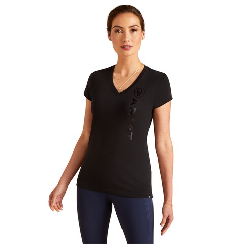 Ariat Womens Vertical Logo Short Sleeve T-Shirt (Black)