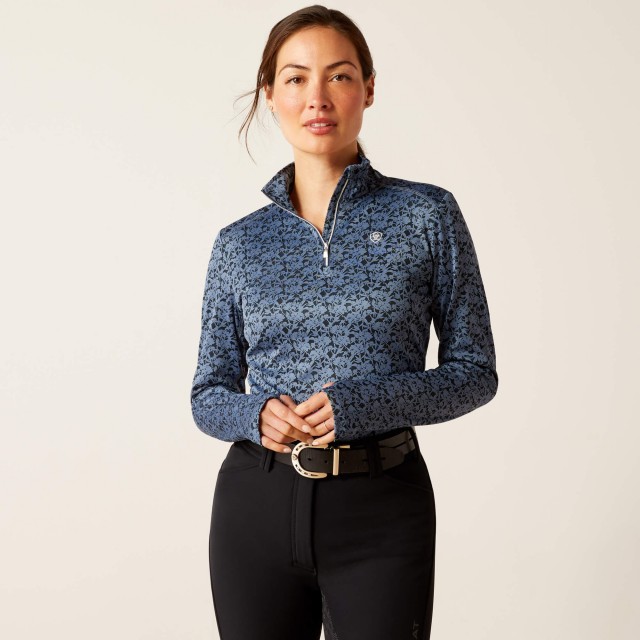 *Clearance* Ariat Women's Prophecy 1/4 Zip Baselayer (Sargasso Sea)