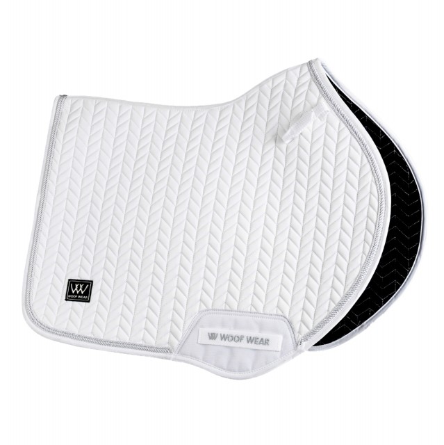 Woof Wear Herringbone Close Contact Saddle Cloth (White)