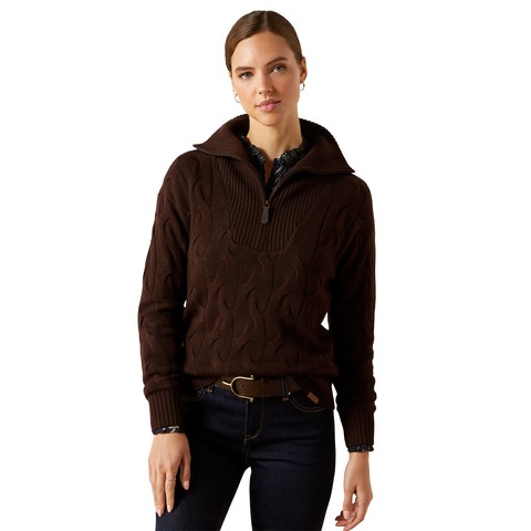 Ariat Women's Alamere 1/2 Zip Sweater (Coffee Bean)