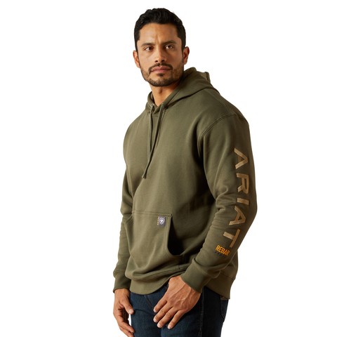 Ariat Men's Rebar Graphic Hoodie (Grape Leaf/Dried Herb)