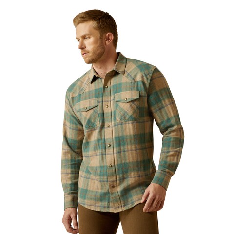 Ariat Men's Huxlee Retro Fit Western Shirt (Deep Teal)