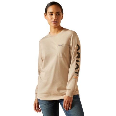 Ariat Women's Rebar Workman Logo T-Shirt (String/Black)