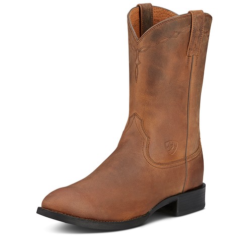 Ariat Men's Heritage Roper Western Boot (Distressed Brown)