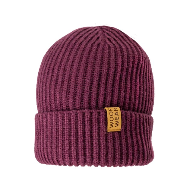 Woof Wear Ribbed Beanie (Plum)