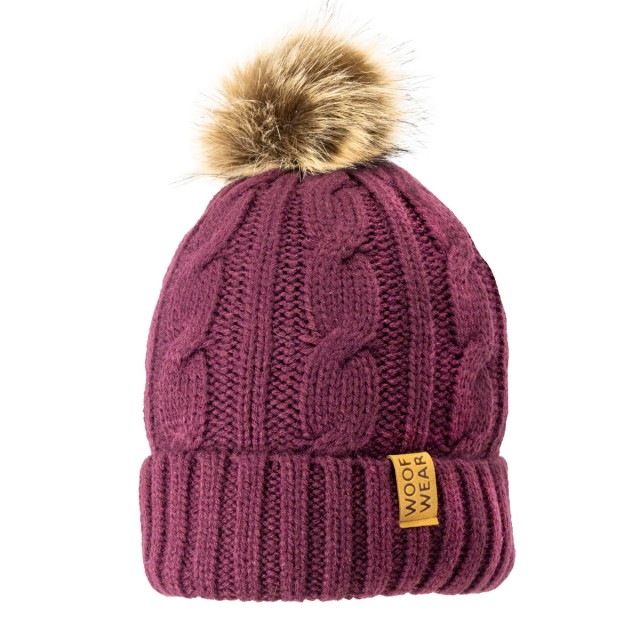Woof Wear Cable Beanie (Plum)