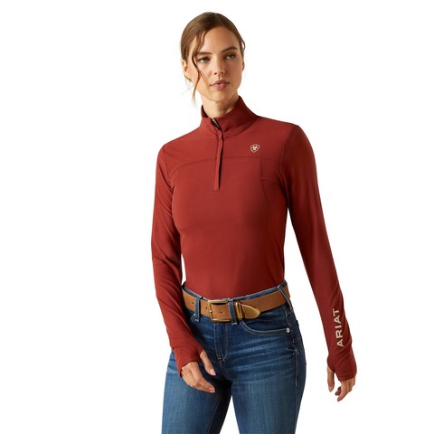 Ariat Women's Lowell 3.0 1/4 Zip Baselayer (Madder Brown)
