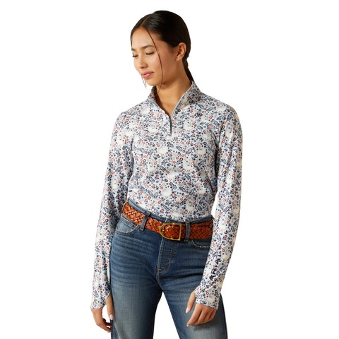 Ariat Youth Lowell 3.0 1/4 Zip Baselayer (Posey Pony Print)