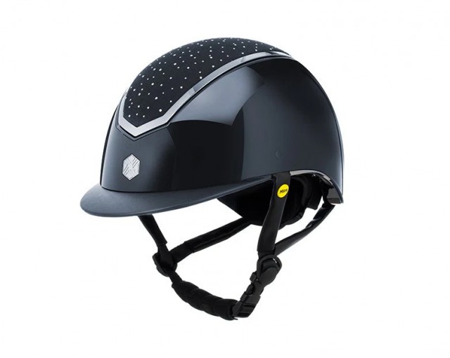EQx Kylo Riding Helmet Standard Peak (Navy Gloss Crystal/Silver) MIPS