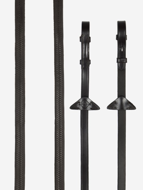 LeMieux Rubber Reins (Brown/Silver)