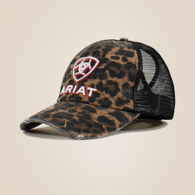 Ariat Womens Embossed Logo Cheetah Print Cap (Cheetah/Black)