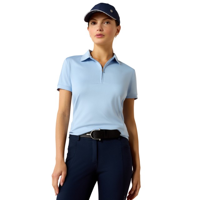 Ariat Womens Bandera 1/4 Zip Short Sleeve Polo (St. Tropez)