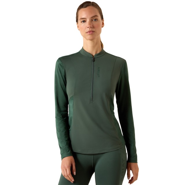 Ariat Womens Breathe 1/2 Zip Long Sleeve Baselayer (Monstera)