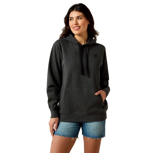 Ariat Womens Logo 2.0 Hood (Charcoal Heather)
