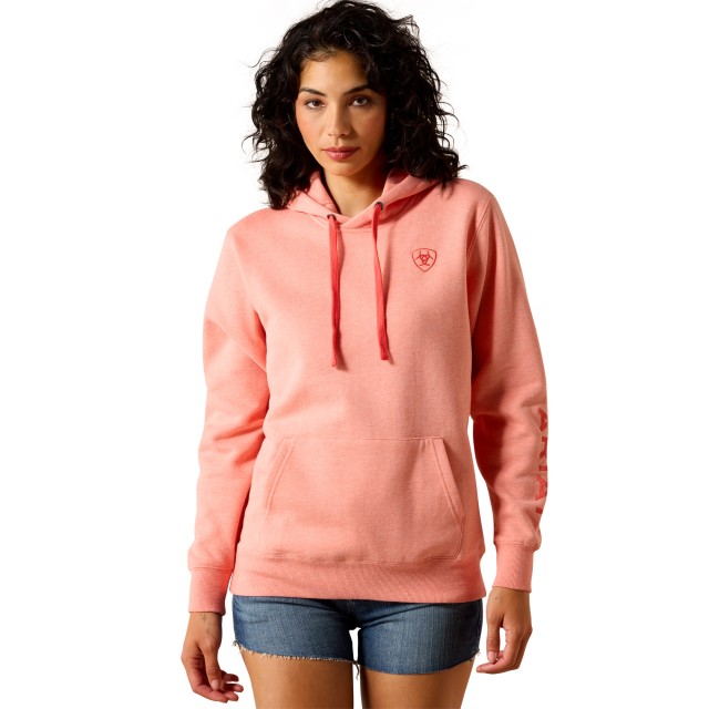 Ariat Womens Logo 2.0 Hood (Peach Amber Heather)