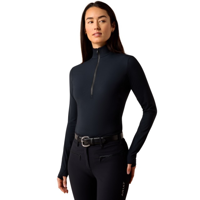 Ariat Womens Solveil 1/2 Zip Long Sleeve Baselayer (Black)