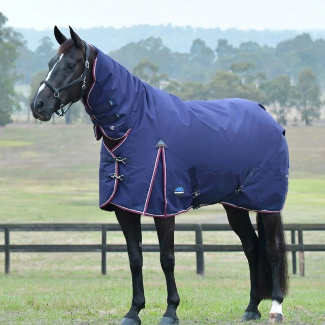 Weatherbeeta ComFiTec Essential Turnout Combo Neck 50g (Navy/Burgundy)