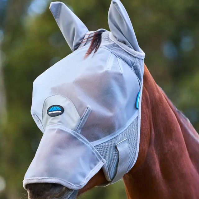 Weatherbeeta ComFiTec Fine Mesh Fly Mask With Ears & Nose (Grey)